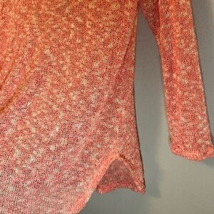 Women’s Cozy Top Size XS Open Knit Long Sleeve Peach Comfy Casual Stretch Lounge